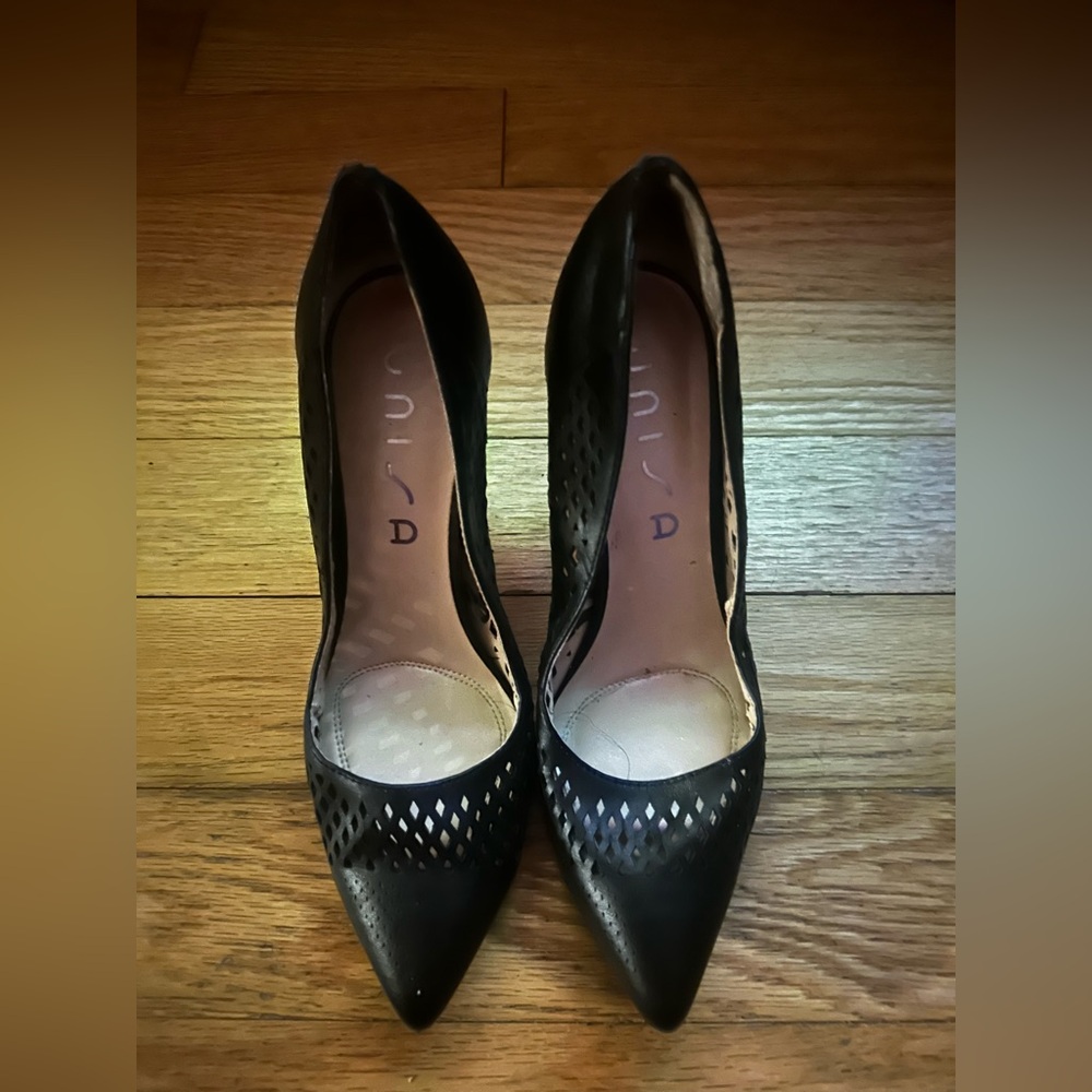 Unisa Black Perforated Heels